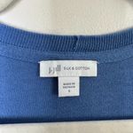 J.Jill  Silk Cotton Blend V Neck Long Sleeve Soft Sweater Classic Blue Comfy Cute Photo 4