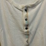 Free People White Button Down Henley Top Photo 3