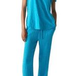 Michael Stars NWT Jovi Waist Tie Pants Corsica Blue Double Gauze Pants Large Photo 0