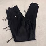 Maniere De Voir NWT Black Faux Leather Leggings Pants w/ Side Toggles Size 14 Photo 5