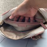 Calvin Klein Crossbody Pink and White Bag Saffiano Leather Minimalist Dome Purse Photo 8