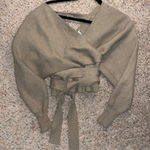 Glam Cropped Off the Shoulder wrap sweater! size S/M Photo 0