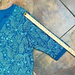 st. john's bay St. John’s Bay Turquoise Paisley Floral 3/4 Sleeve Top 1X Photo 4