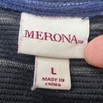 Merona  LARGE Blue White Striped Short Sleeve Column Shift T-Shirt Mini Dress Photo 6