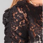 Joie  Fanny Smocked Sleeve Lace Top Photo 2