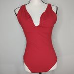 ANDIE Cherry Red CrissCross Back Lt Bali One Piece Bathing Suit | Medium Tall Photo 1