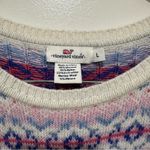 Vineyard Vines Women's Sweater Merino Wool Nordic Fair Isle Pink Blue Cream L Photo 5