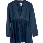 Soft Surroundings Embroidered Long Cardigan Tunic Mixed Media Navy Size Small S Photo 0