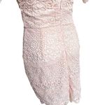 Lovers + Friends Revolve Marni Lace Short Sleeve Mini Tie Back Dress Pink Small Photo 7