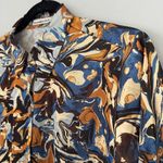 Abercrombie & Fitch Long Sleeve Satin Button-Up Shirt Abstract Print Photo 5