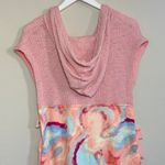 NWT Free People Movement All That Hoodie Coverup Sz Large Pink Swirl Sleeveless Photo 3