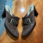 UGG  Isabella Brown Suede Heeled Mule Sheepskin Lined Photo 7