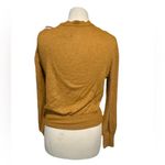 Anthropologie  Small Cropped Crossover Orange Gold Sweater Stretch rayon blend Photo 2