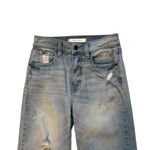 Eunina  Dawn Distressed Frayed Hem High Rise Wide Leg Crop, Sz 1 Photo 5