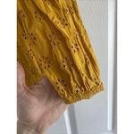 J.Crew Women's XS Mustard Yellow Ruffle Eyelet Top Casual Boho Preppy Photo 4