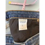 Just Black  jeans mini skirt womens size L dark wash pockets raw hem Photo 4