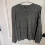 Desigual Embellished V-Neck Sweater Rhinestone Detail Gray Knit Size Small NWT Photo 6