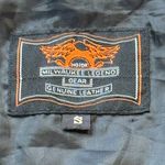 Vtg Harley Davidson Black Leather Vest Size S Laces Snaps Embroidered Photo 1