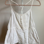 Aerie  White‎ Eyelet Button Front Tank Top Sleeveless Cami Blouse Large L Photo 0