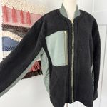 Free People  Rivington Sherpa Jacket Black Olive Sz L NWT Photo 7