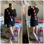 VICTOR GLEMAUD Black Red White Candy Detail Cotton Cashmere V Front Sweater S Photo 13