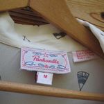 NWT Cream Print Western Blouse Top M Blue Size M Photo 6