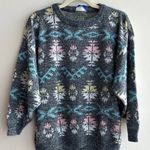Justin Allen Vintage ‘80s and ‘90s Graphic Crewneck Sweater, Size Small Gray Photo 0