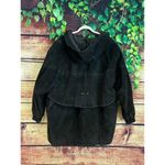 OBO New York Black Leather Hooded Jacket Coat Motorcycle Biker Full Zip Women 2X Photo 7