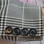 Evereve  BLACK WHITE MIXED PLAIDS PREPPY ACADEMIA CORPCORE WOMENS BLAZER SMALL Photo 4