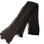 Coldwater Creek  Open Knit Crochet Lightweight Fashion Scarf Solid Brown Boho New Photo 0
