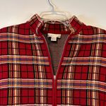 Christopher & Banks Vintage Red Plaid Women's Full Zip Blazer Jacket Size Large Photo 2