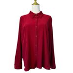 Petite Sophisticate  Rich Red Button-Down Shirt L LP Photo 1