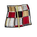 Vintage Sophisticate Plaid Silk Scarf Red & Gold Black Border 22" Square Photo 6