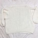 Off white Handmade cable knit deep vneck Cropped sweater size XXL Photo 4