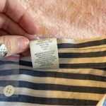 Blair  NWOT blue and white striped 3/4 sleeve button up cotton blend size L Photo 5