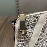 Brahmin Women’s Leather Cream Black Snake Skin Satchel Designer Handbag Photo 2