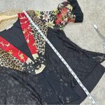 Spencer Alexis Vintage Silk Blend Kimono Top Floral Lace Embroidered Fairy 1X Black Photo 10
