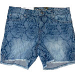 Seven7  Python Indigo Denim Shorts‎ Size 4 Fray Hem Weekend Shorts Photo 0