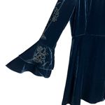 Parker Donatella Velvet Dress Eclipse Blue Sz 2 Long Bell Sleeves REVOLVE Silk Photo 2