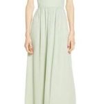 WAYF The Harlet Metallic Chiffon spearmint Gown Small. Photo 0