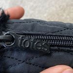 Totes Black Quilted Zipper Front Faux Fur Lined Rain Boots Size 6 Photo 7