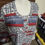 Gramicci Women's Shirt XL Batik Tribal Popover Top Organic Cotton India Blue Size L Photo 1