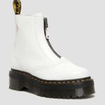 Dr. Martens Jetta Zipped Leather Platform Boot in White Photo 1