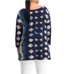 Clara Sun Woo Tie Dye Geometric Diamond Print Tunic Top Blouse Size M Blue Size M Photo 2