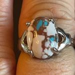 Mixed 3 color gemstone S925 silver ring size 7.5 Photo 8