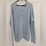 Vince Women's Blue Stonewash summer layer boho beach V-Neck Linen Sweater Small Photo 1
