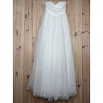 Lulus NWT  Blissful Forever White Tulle Lace Strapless Pleated Maxi Dress Size S Photo 1