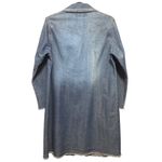 Baccini Denim Duster Coat 14W Blue Jean Jacket Lace Up Western Fringe Photo 1