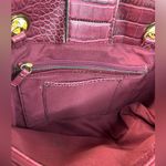 Liz Claiborne Real Fit Satchel Tote Bag in Plum Crocodile Embossed Faux Leather Photo 8