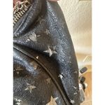 Nicky Hilton X Samantha Thavasa Y2K Black Star Print Leather Hobo Shoulder Bag Photo 7